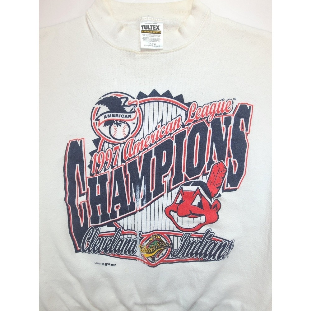 Vintage 1997 Cleveland Indians AL Champs Mens XL Tultex Sweatshirt MLB Baseball